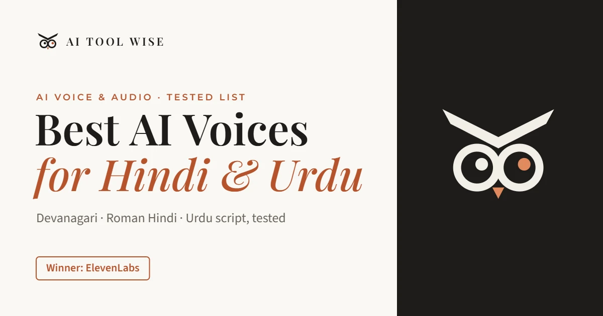 Best AI voice generator for Hindi and Urdu, tested list featured image